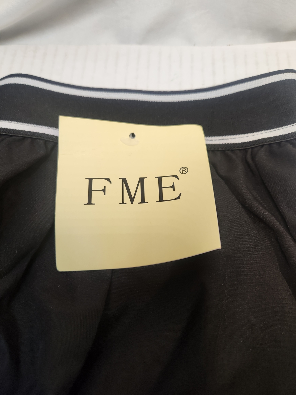 FME Black Pants with Striped Waistband